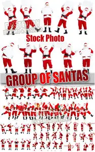 Group of santas - UHQ Stock Photo