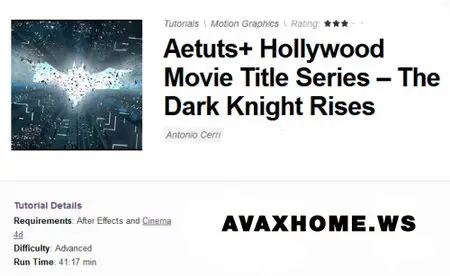 Aetuts+ Hollywood Movie Title Series – The Dark Knight Rises