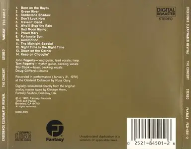 Creedence Clearwater Revival - The Concert (1980) (1986) *Repost - New Rip/Scans*
