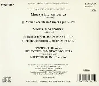 Tasmin Little, Martyn Brabbins - The Romantic Violin Concerto 4: Moszkowski & Karłowicz: Violin Concertos (2004)