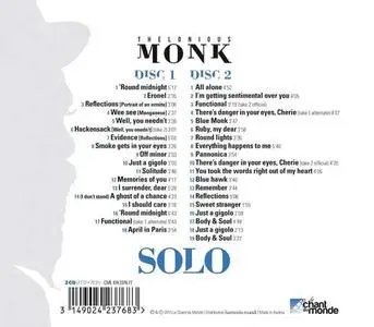 Thelonious Monk - Solo: 1954-1961 (2CD) (2015)