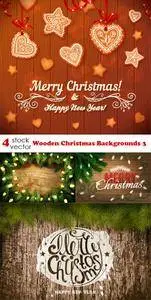 Vectors - Wooden Christmas Backgrounds 3