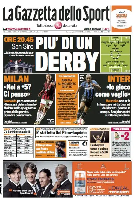 La Gazzetta dello Sport (29-08-09)