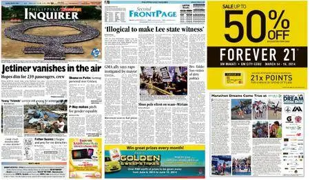 Philippine Daily Inquirer – March 09, 2014