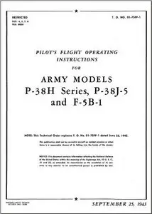 P-38 Pilots flight operating instructions for army models P-38H Series, P-38J-5 and F-5B-1
