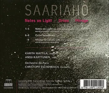 Kaija Saariaho: Notes on Light - Orion - Mirage