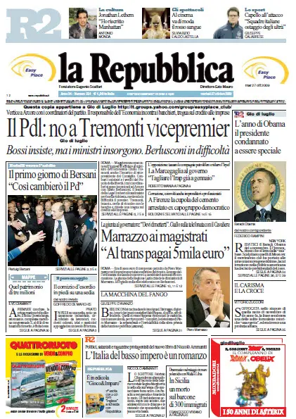 La Repubblica del 27.10.09