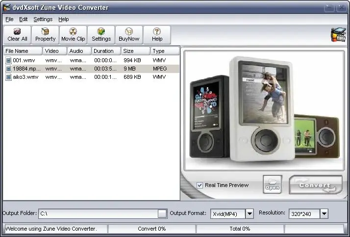 DvdXsoft Zune Video Converter 1.36