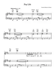 Pop Life - Prince, Prince & The Revolution (Piano-Vocal-Guitar (Piano Accompaniment))