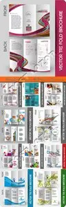 Business flyer brochure vector set - Tri fold business brochure vector set 49