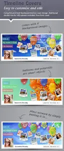 GraphicRiver Timeline Cover - Balloons and Polaroids