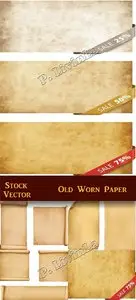 Stock Vector - Old Worn Paper