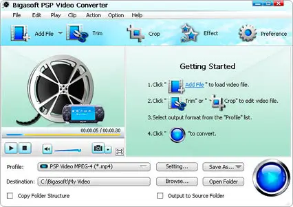 Bigasoft PSP Video Converter 3.7.44.4896