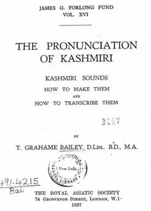 The pronunciation of Kashmiri: Kashmiri sounds, how to make them and how to transcribe them
