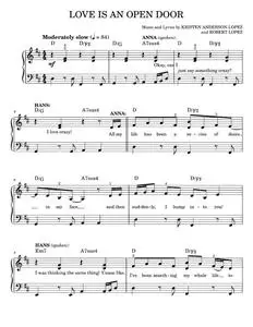 Love Is An Open Door (from Disney's Frozen) - Kristen Bell & Santino Fontana (Easy Piano)