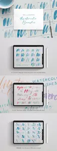 25 Watercolor Calligraphy Brushes for Procreate