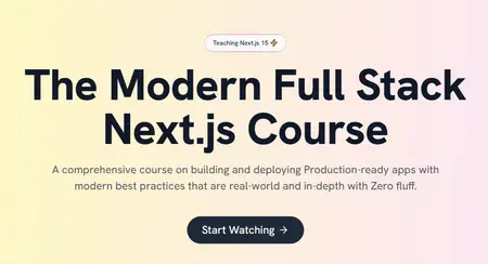 The Modern Full Stack Next.js Course