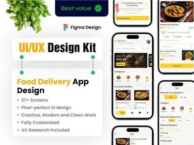 Food Delivery App Design - UI UX Design Kit for Figma