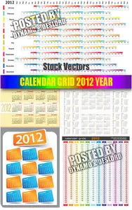 Calendar Grid 2012 Year - Stock Vectors