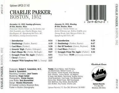 Charlie Parker - Boston, 1952 (1996) {Uptown Records - UPCD 27.42}