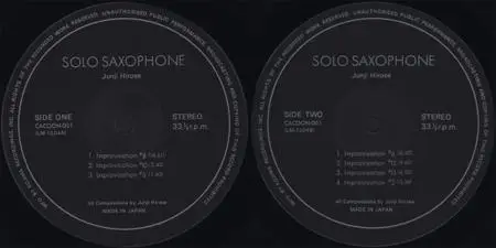 Junji Hirose - Solo Saxophone (1980) {Cacoon/Kojima Recordings}