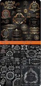 Vintage design elements on a black background vector