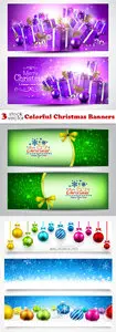 Vectors - Colorful Christmas Banners