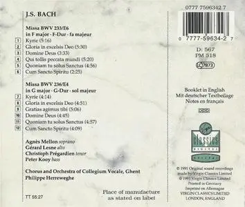 Philippe Herreweghe - J.S. Bach: Missae BWV 233 & 236 (1991)