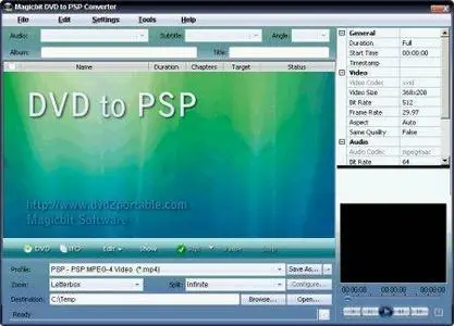 Magicbit DVD Direct to PSP 6.1.36.110