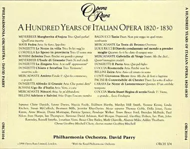 Philharmonia Orchestra, Geoffrey Mitchell Choir, David Parry - A Hundred Years of Italian Opera (1820-1830) (1995)