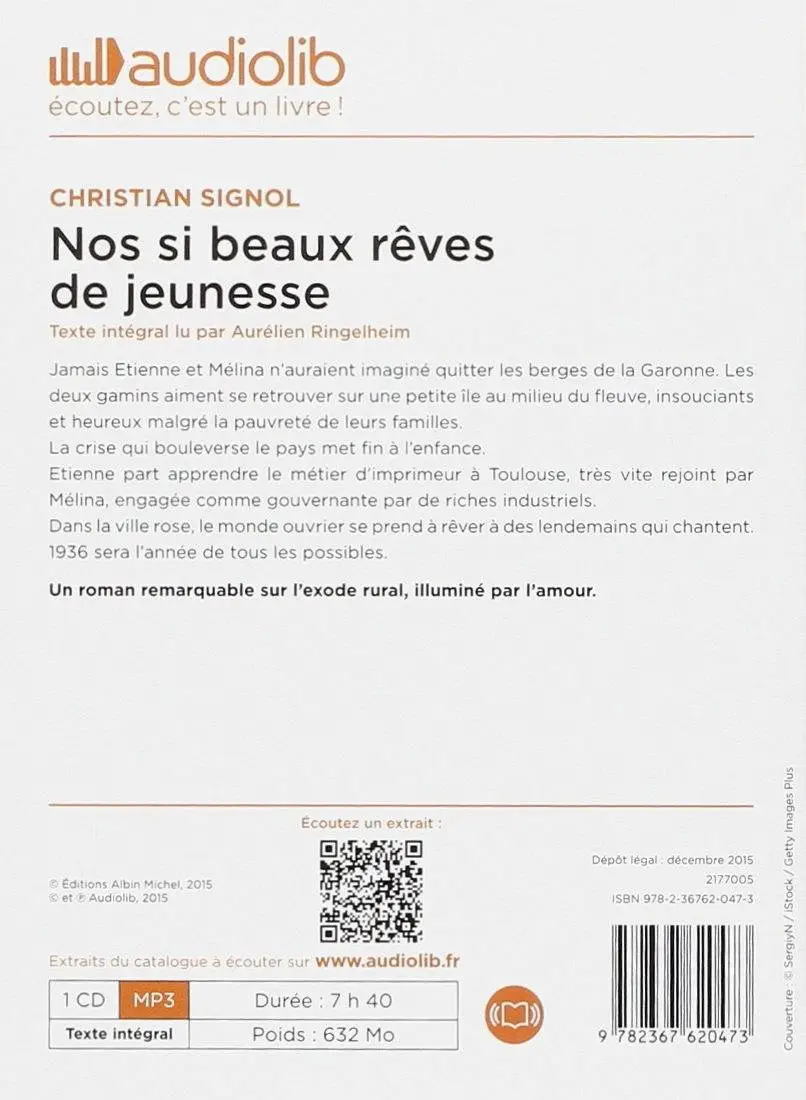 Christian Signol, "Nos si beaux rêves de jeunesse"