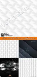 Black and white abstract vector backgrounds set 3