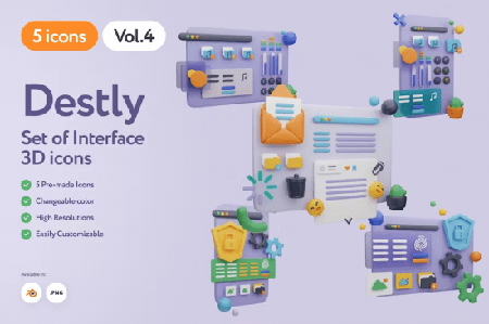 Destly - 3D Interface Icons Vol.4