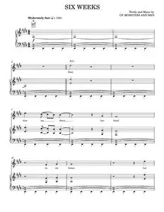 Six weeks - Of Monsters and Men (Piano-Vocal-Guitar)