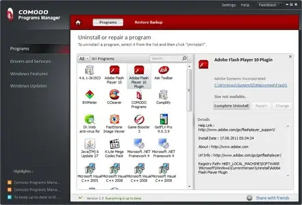 Comodo Programs Manager 1.3.2.30 Portable