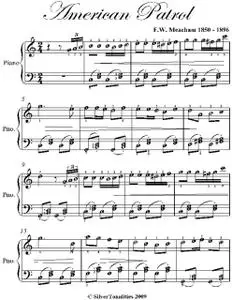 «American Patrol Easy Piano Sheet Music» by F.W.Meacham