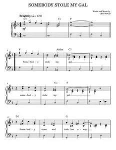 Somebody Stole My Gal - Benny Goodman, Bix Beiderbecke, Fats Waller (Easy Piano)