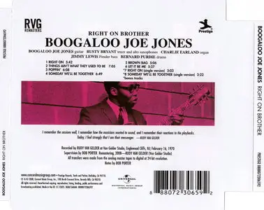 Boogaloo Joe Jones - Right On Brother (1970) {2008 Prestige Rudy Van Gelder Remaster}