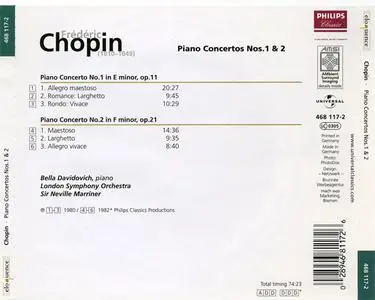 Bella Davidovich, London Symphony Orchestra, Sir Neville Marriner - Chopin: Piano Concertos Nos. 1 & 2 (2005) (Repost)