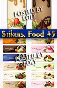 Labels for food #5 - Stock Vector