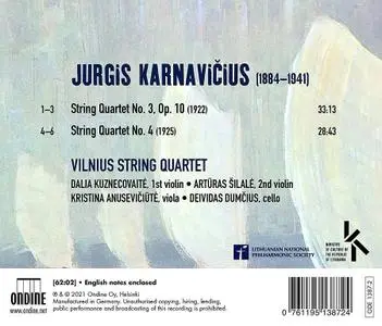 Vilnius String Quartet - Jurgis Karnavičius: String Quartets Nos. 3 & 4 (2021)