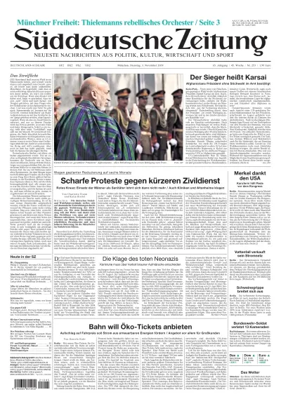 Sueddeutsche Zeitung vom 03.11.2009