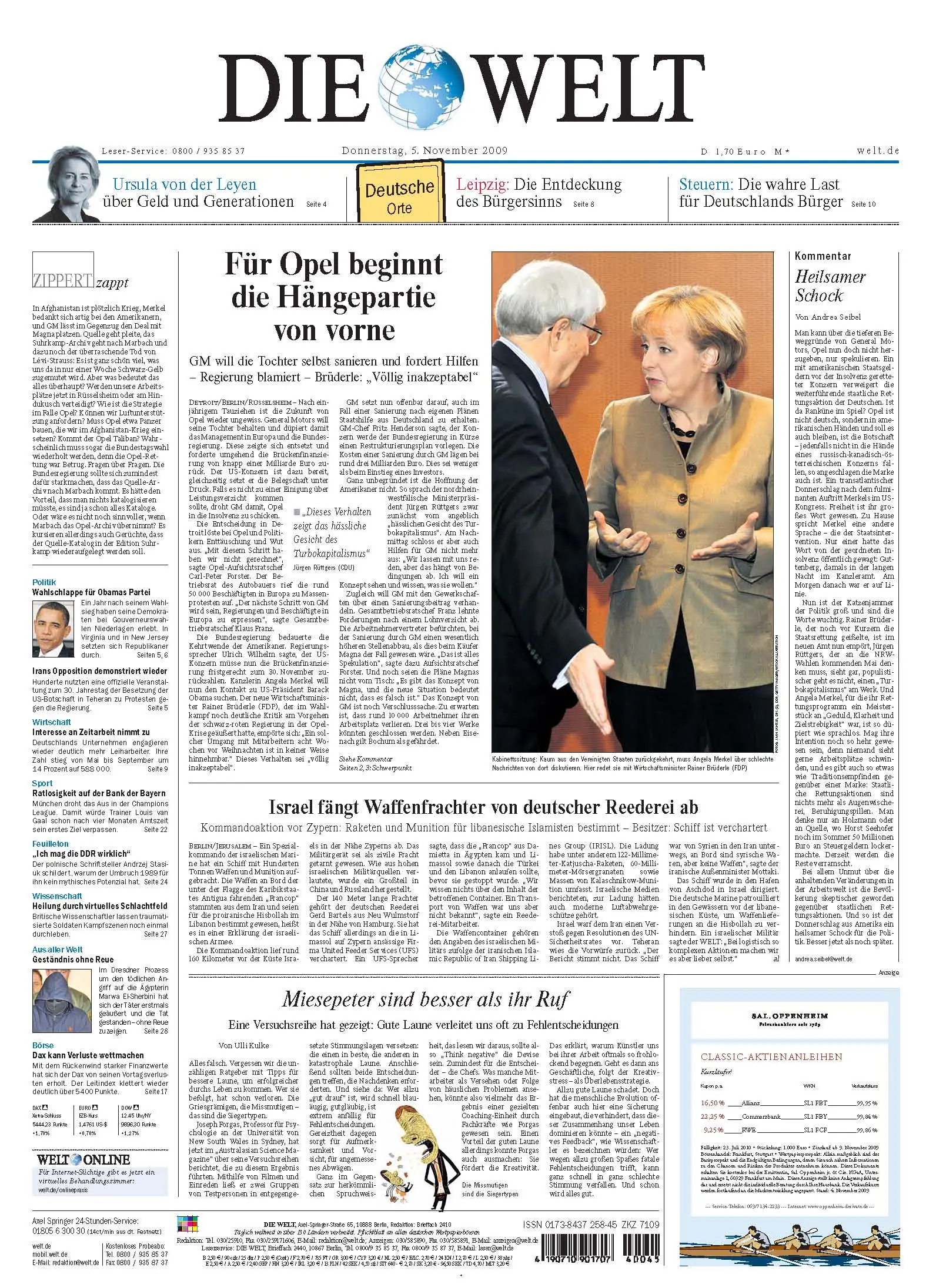 Die Welt vom 5. November 2009