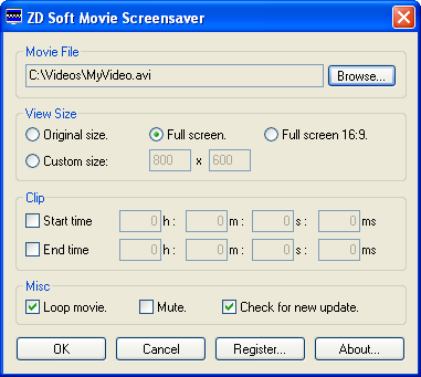 Movie Screensaver ver. 1.0.7.0
