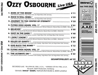 Ozzy Osbourne - Live USA (1991) {Imtrat}