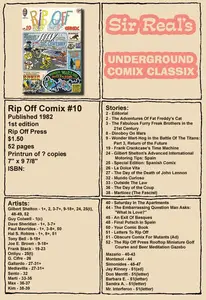 Rip Off Comix 010 1982 1st Edition Sir Real