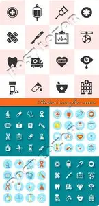 Medical icons flat vector