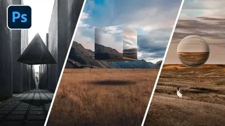 Photoshop Compositing: Floating Metal Shapes