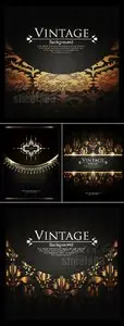 Black Vintage Backgrounds Vector 2
