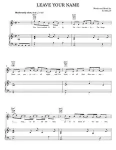Leave Your Name - Celine Dion, R Kelly (Piano-Vocal-Guitar)